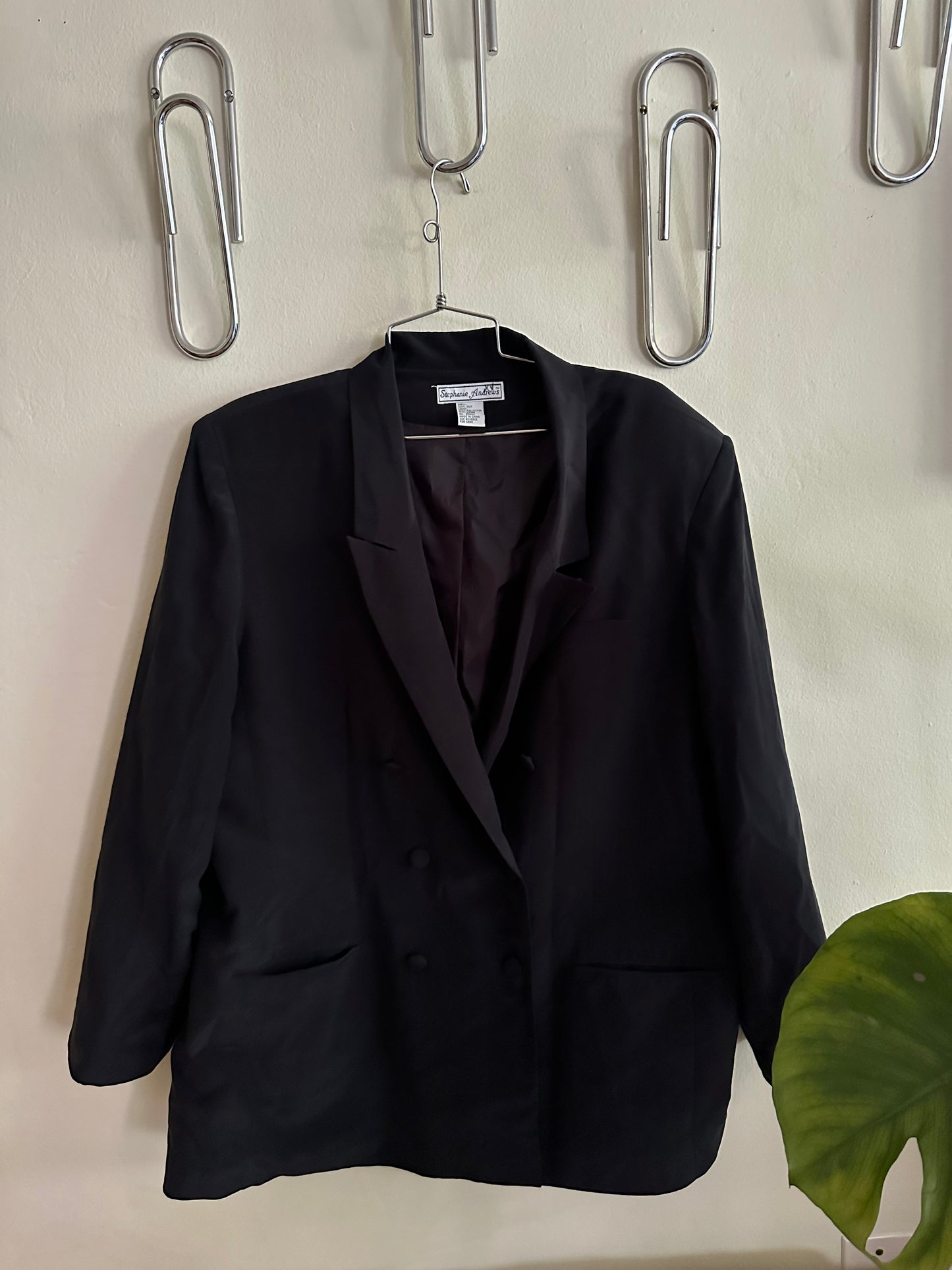 90s Black Silk Blazer