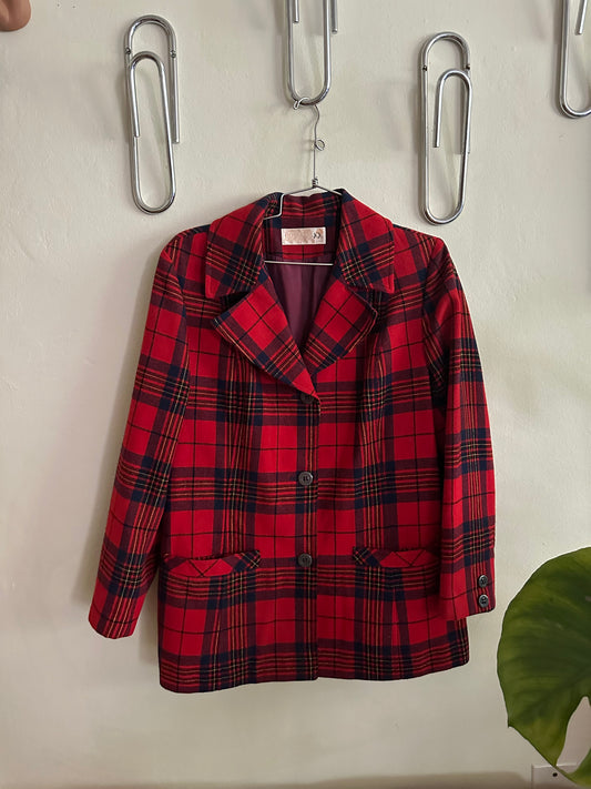 70s Red Wool Pendleton Blazer