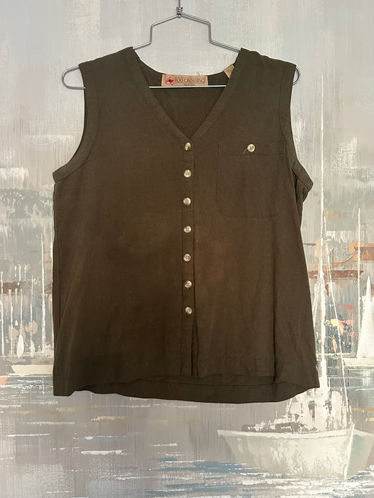90s Green Silk Tank Top