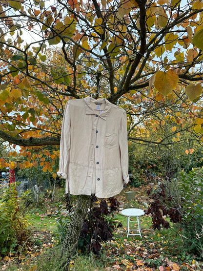 90s Blush Silk Linen Blend Shirt