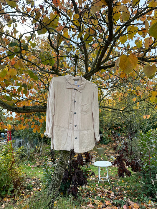 90s Blush Silk Linen Blend Shirt