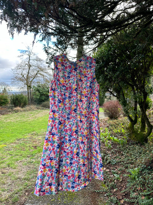90s Floral Silk Dress