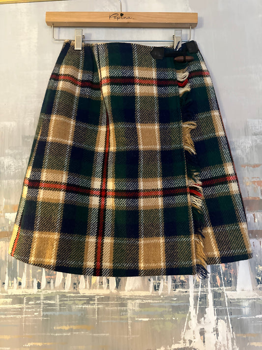 90s Plaid Wrap skirt