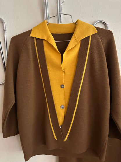 50s/60s Brown and Yellow Set