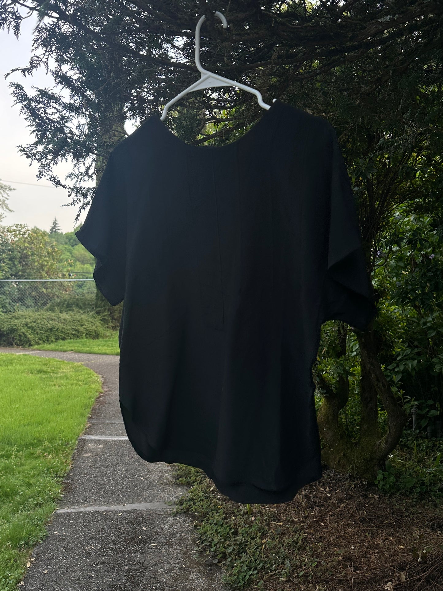 80s Black Silk Blouse