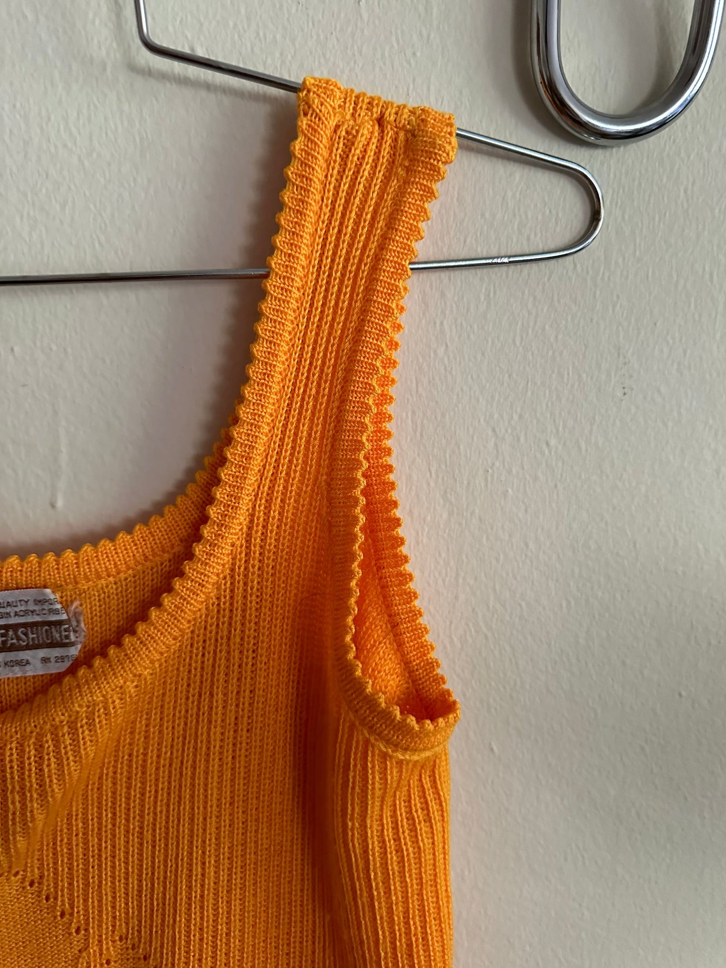 70s Yellow Ribbed Tank Top