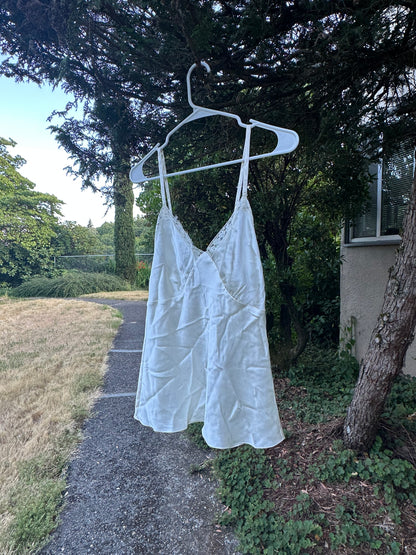 90s White Silk Slip Shirt