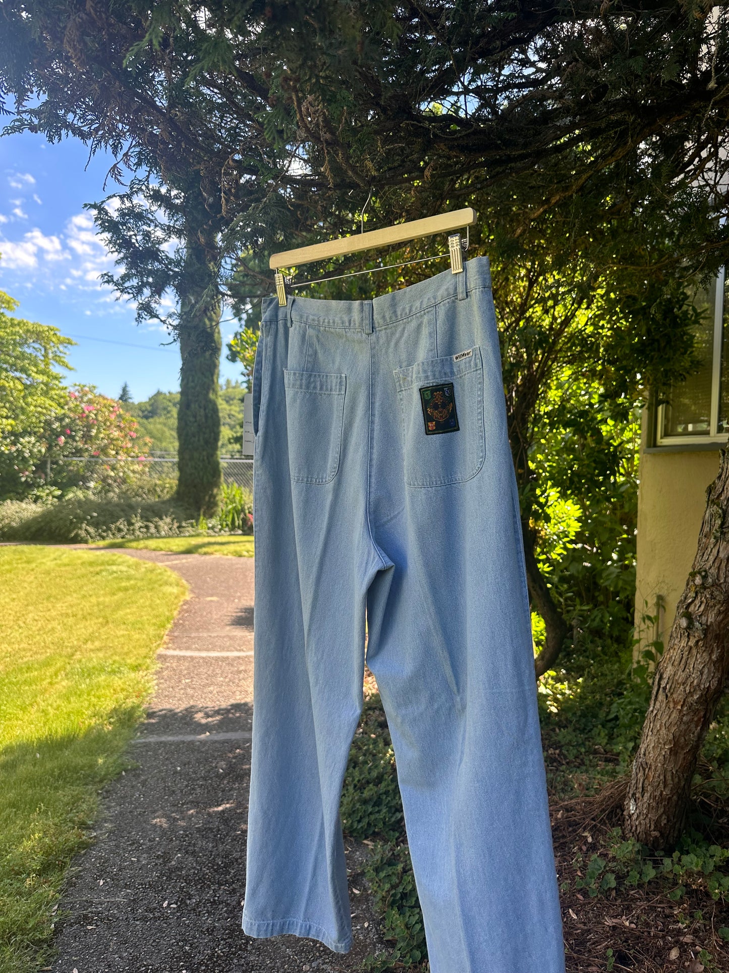 90s Blue Pleated Denim Trousers
