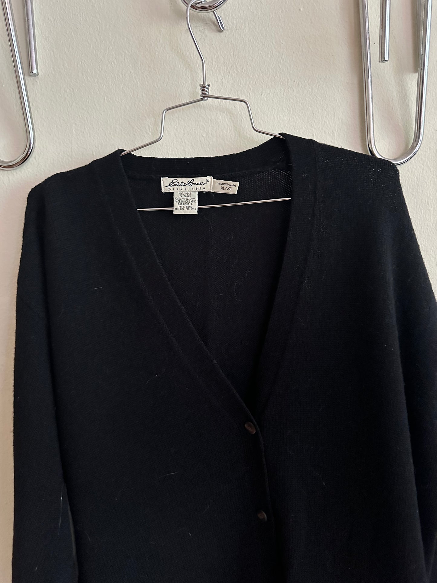 Black Wool Eddie Bauer Cardigan