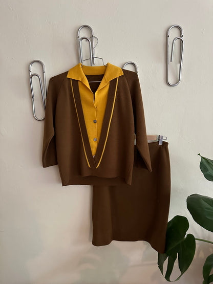 50s/60s Brown and Yellow Set