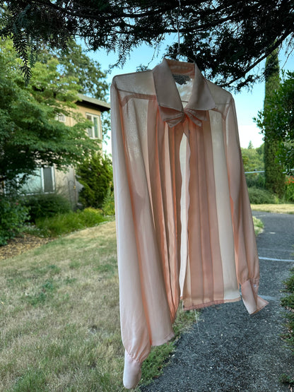 90s Pink Pleated Blouse