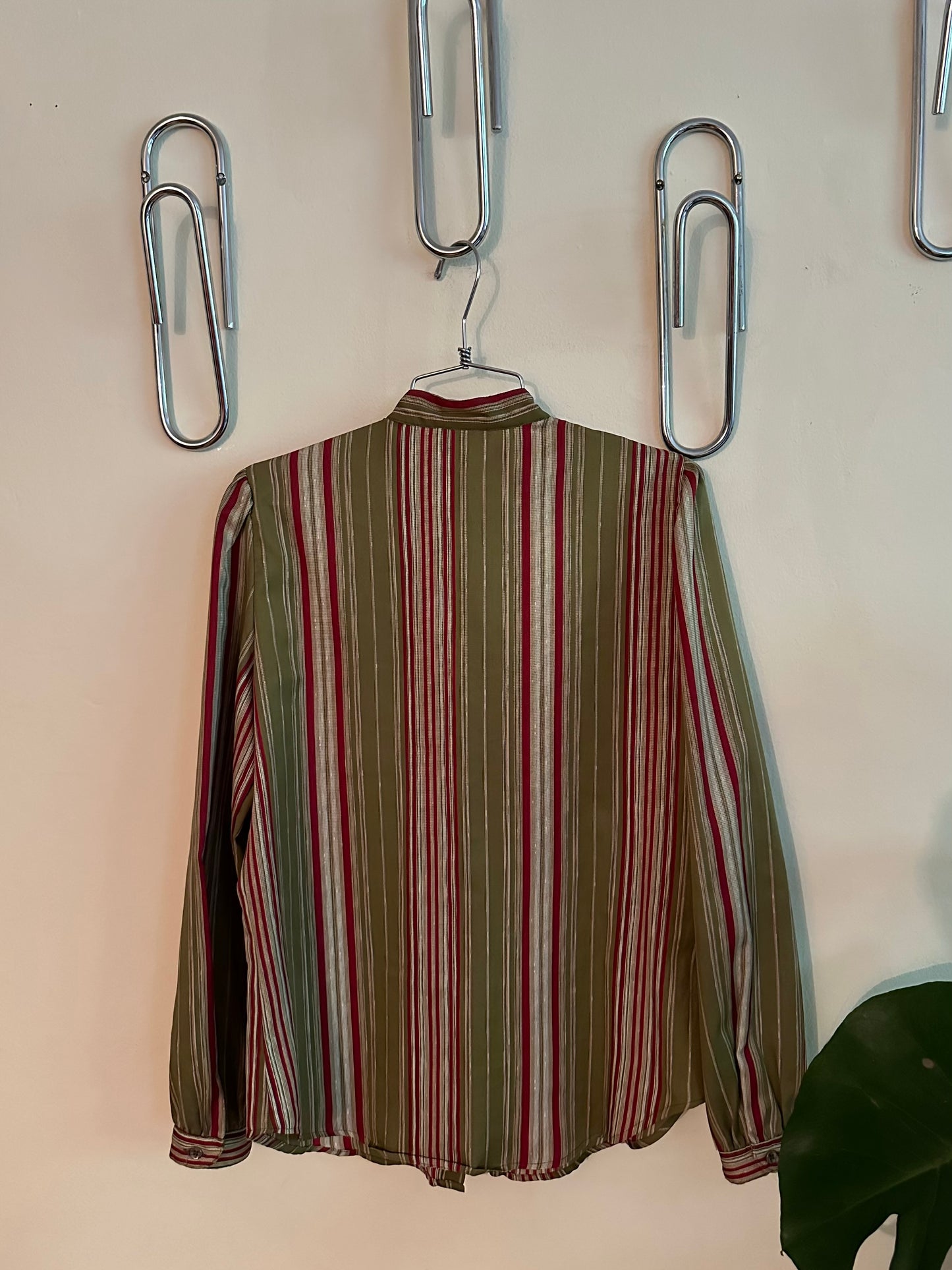 70s Green and Red Striped Shirt