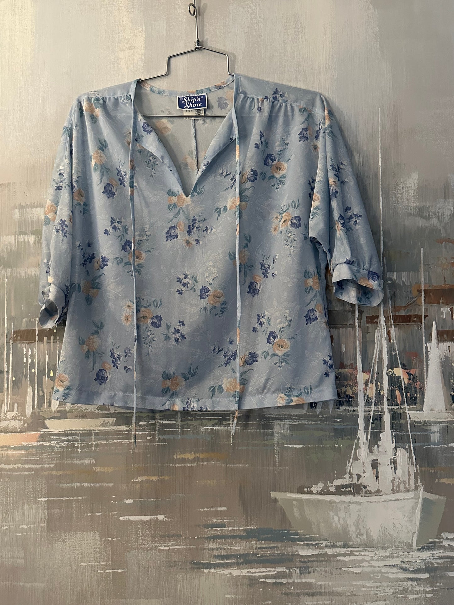 60s Blue Blouse - Ship ‘n Shore