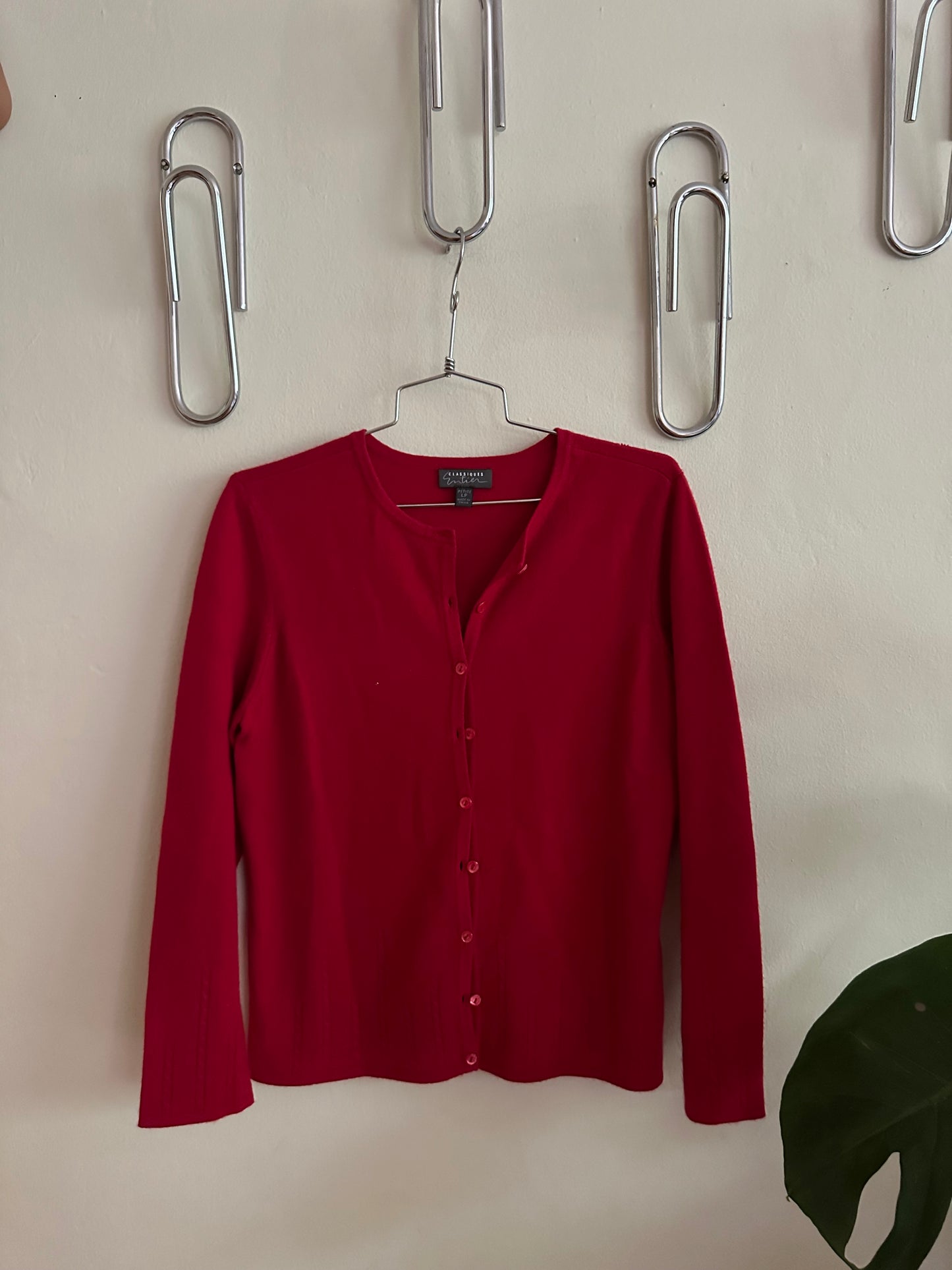 90s Red Cashmere Cardigan