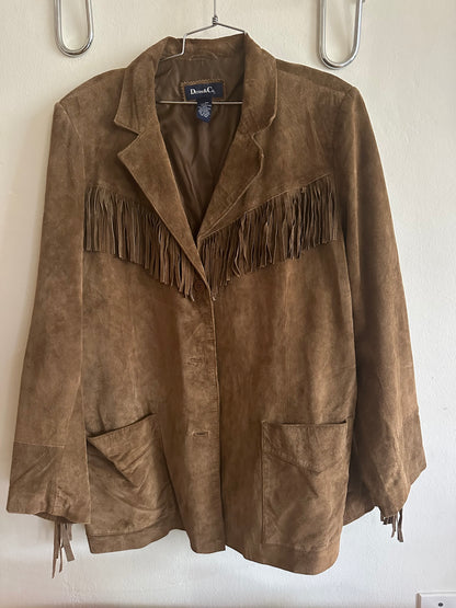 90s Brown Suede Fringe Jacket