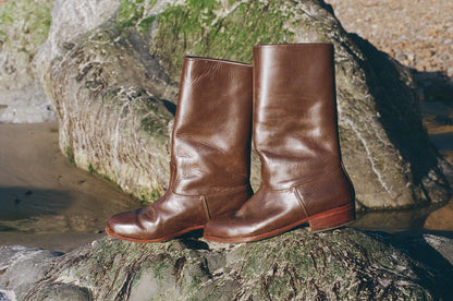 70s Brown Leather Boots