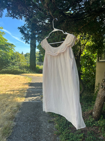 60s pink sheer nightgown