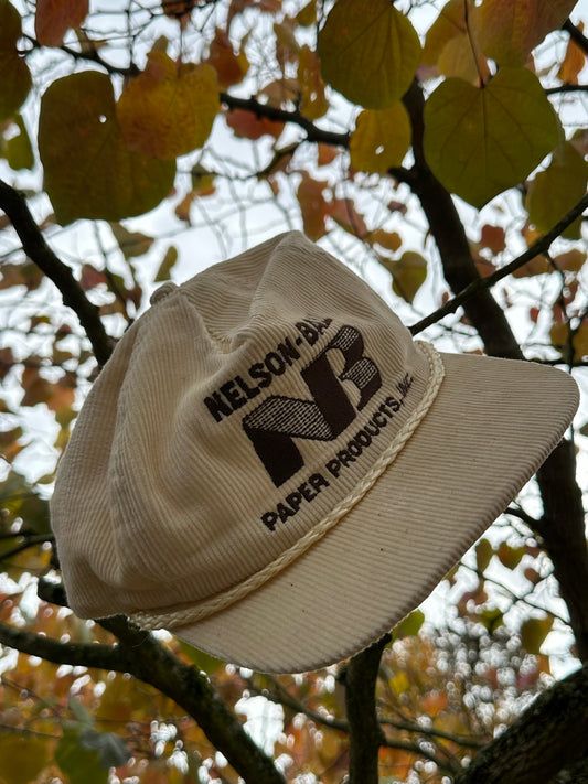 80s/90s Hat: White Corduroy