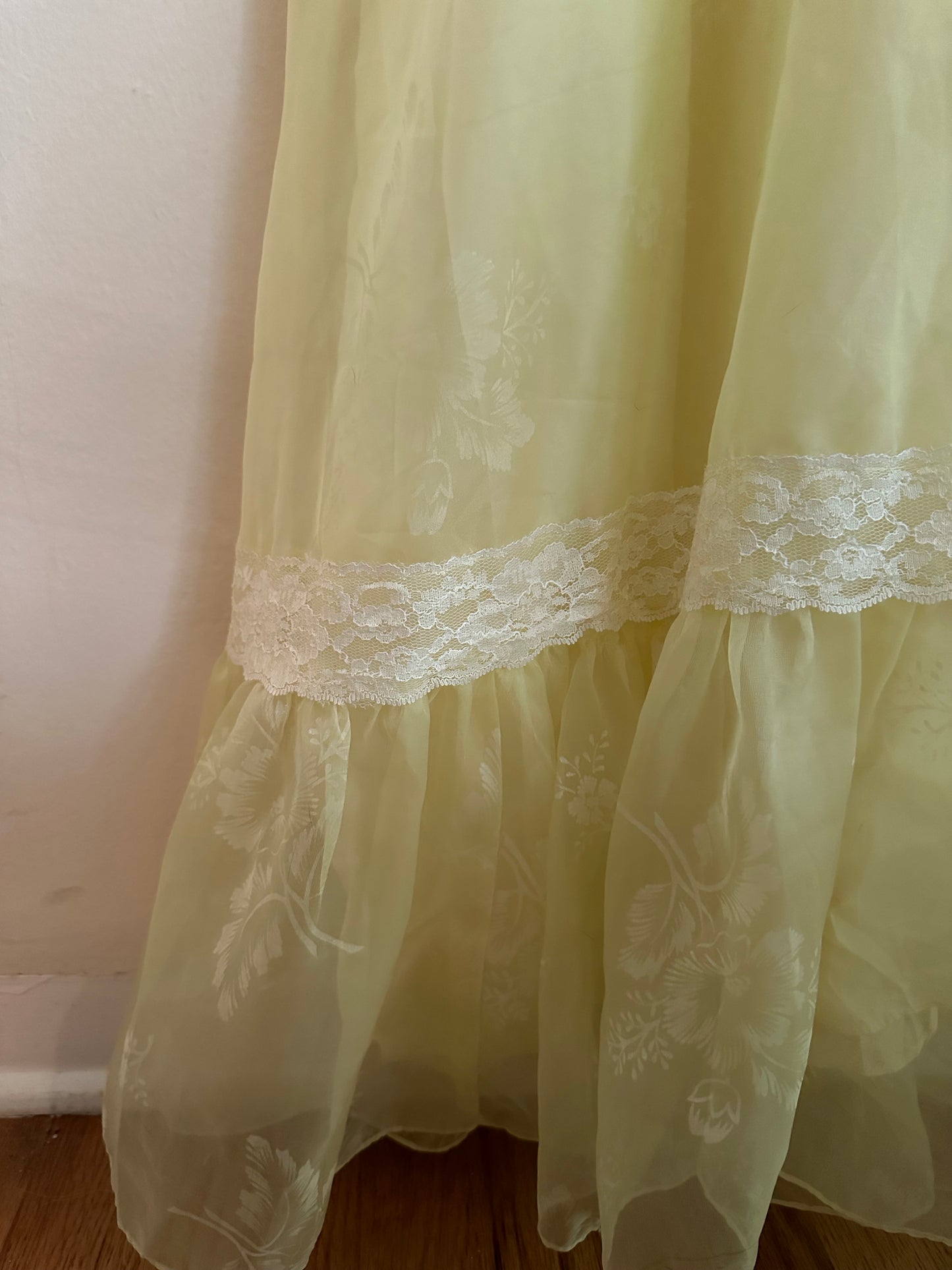 70s Yellow Chiffon Dress