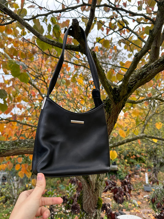 90s black leather Nine West purse