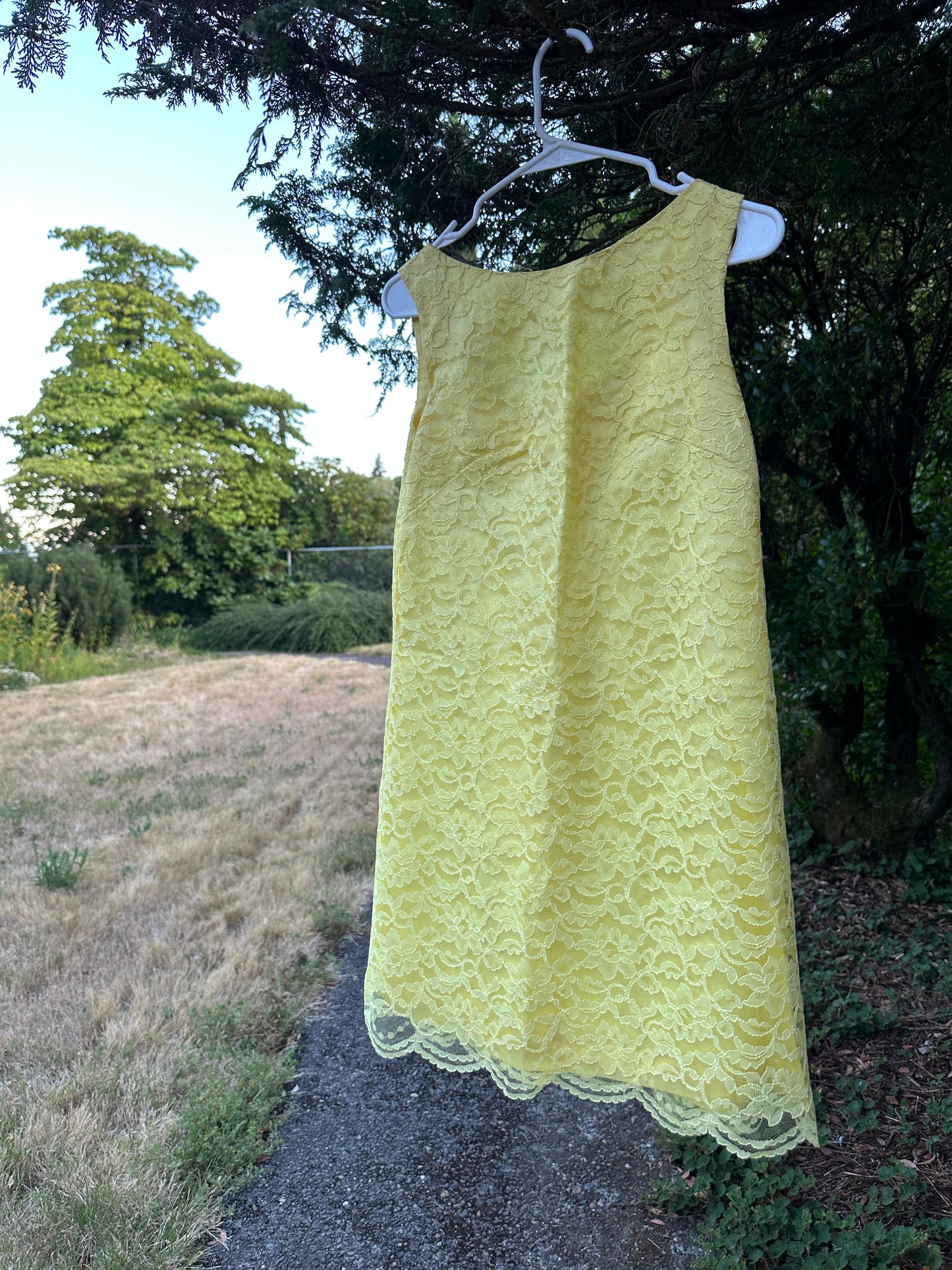 60s Yellow Lace Dress