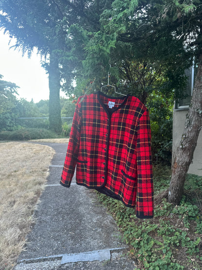 80s/90s Red Plaid Jacket -Koret
