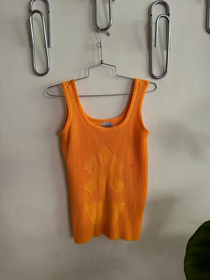 70s Yellow Ribbed Tank Top