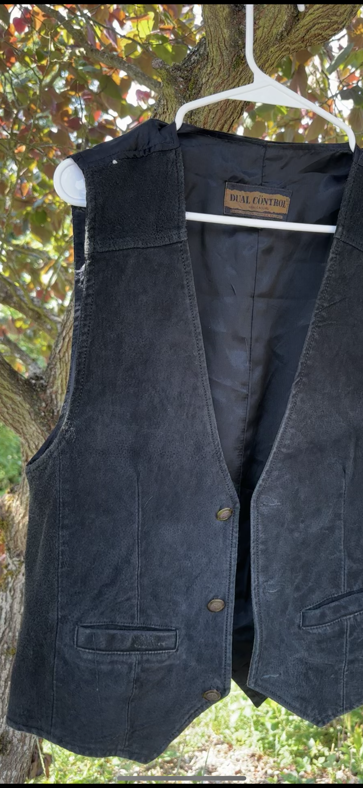 90s Black Suede Vest