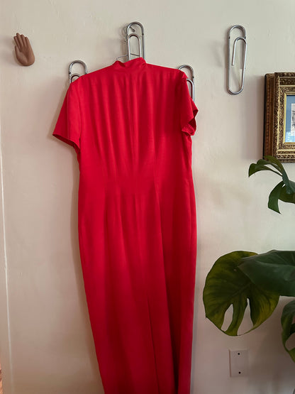 90s Red Silk Dress