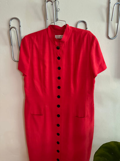 90s Red Silk Dress