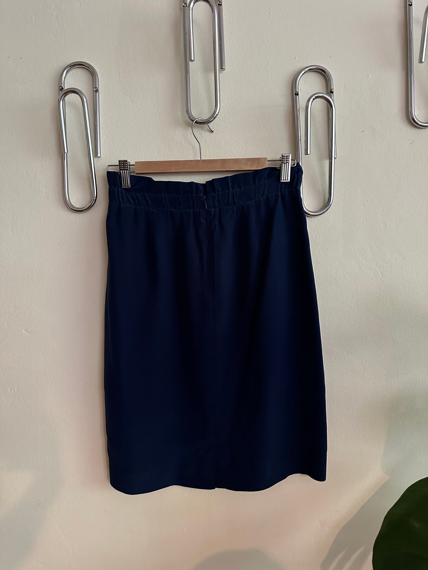 90s Blue Silk Skirt