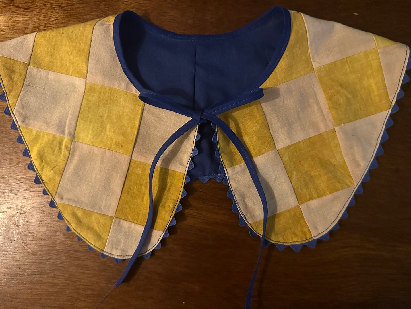 Upcycled patchwork Botanically Dyed Detachable Collar: Turmeric and Hibiscus