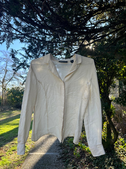 90s/Y2K white silk blouse