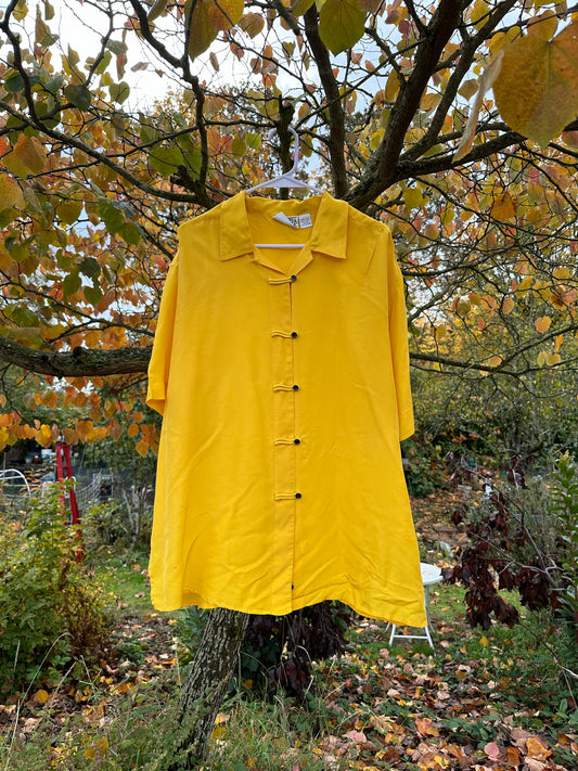 80s/90s Yellow Silk Shirt