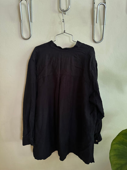 90’s Black Linen Shirt