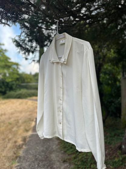 90s Bow Detail White Shirt - Susan Bristol