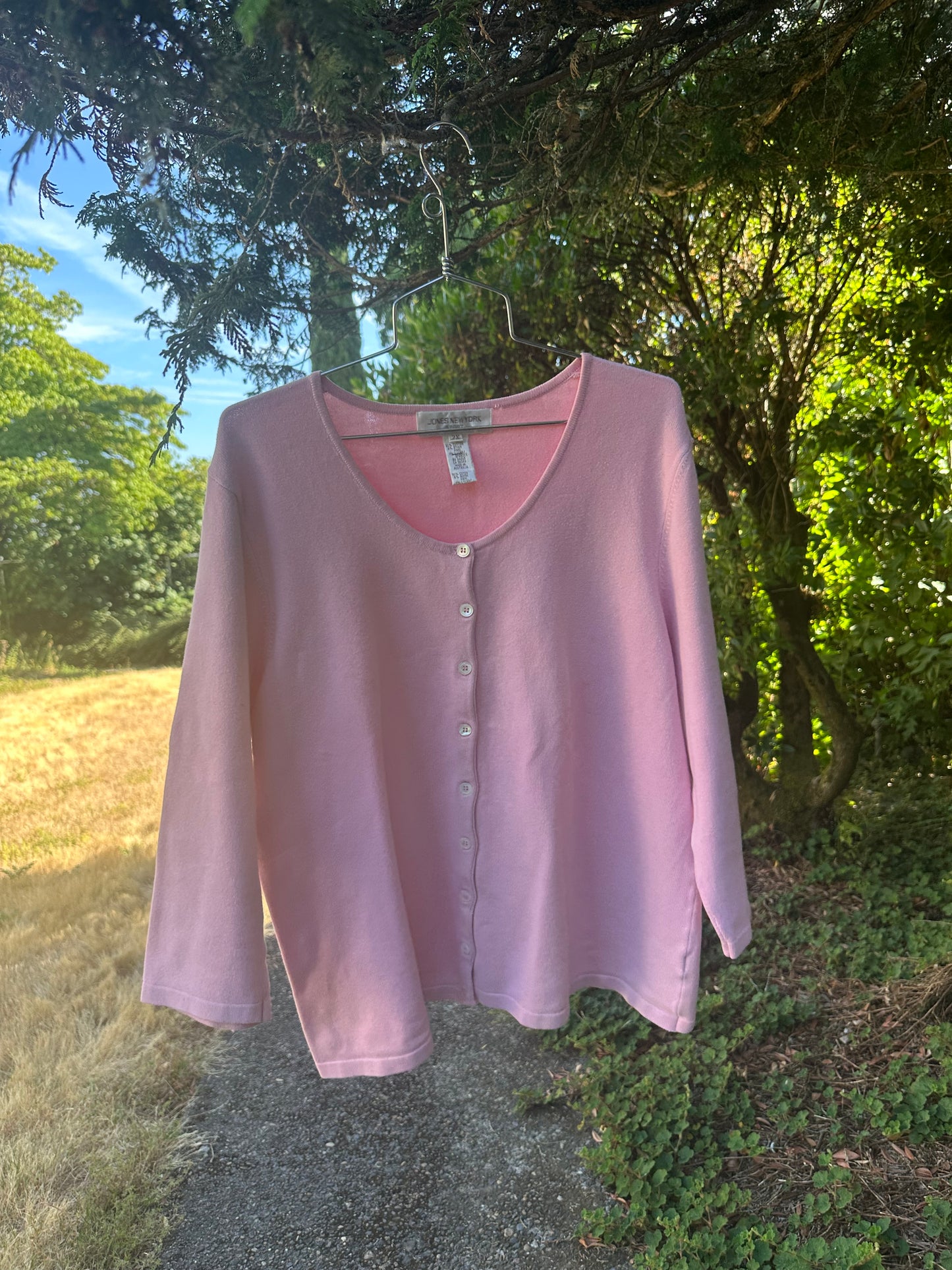 90s Pink Cardigan- jones New York
