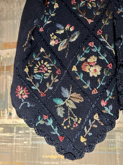90s Blue Floral Knit vest