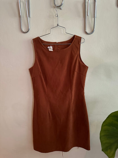 90s Brown Boat Neck dress