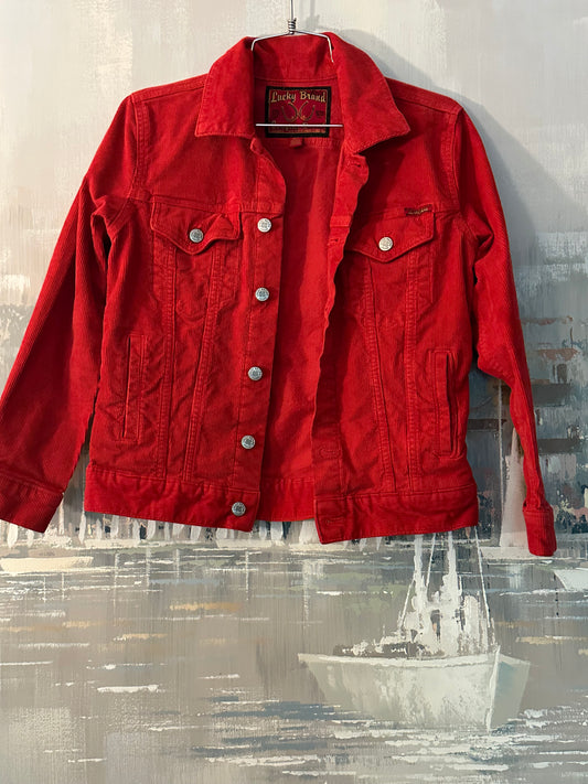 90s/ Y2K Red Corduroy Jacket — Lucky
