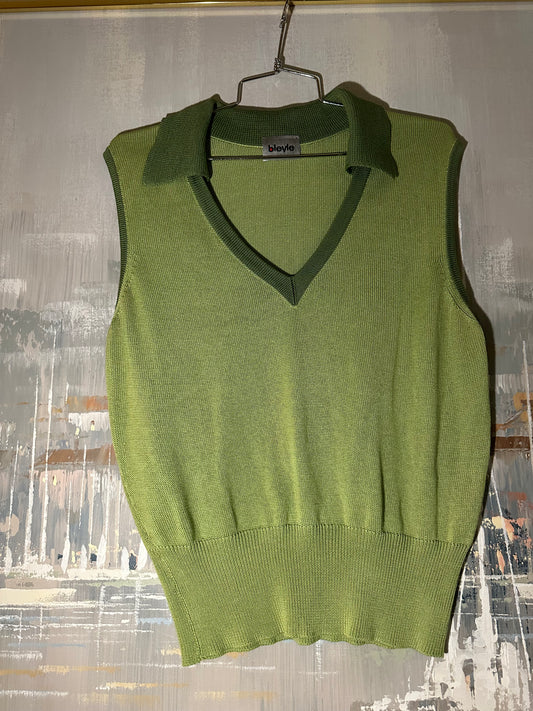 70s Green Knit Tank Top