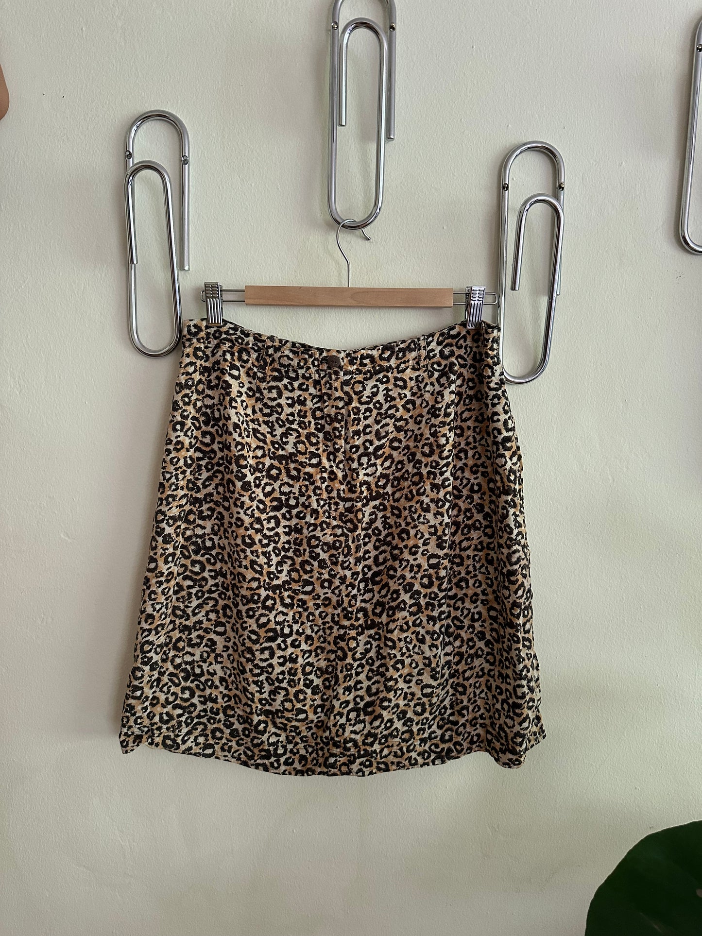 90s Leopard print Silk Skirt