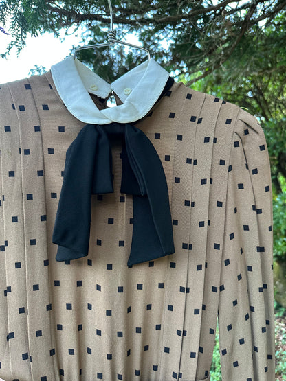 60s/70s Brown Polka Dot Dress