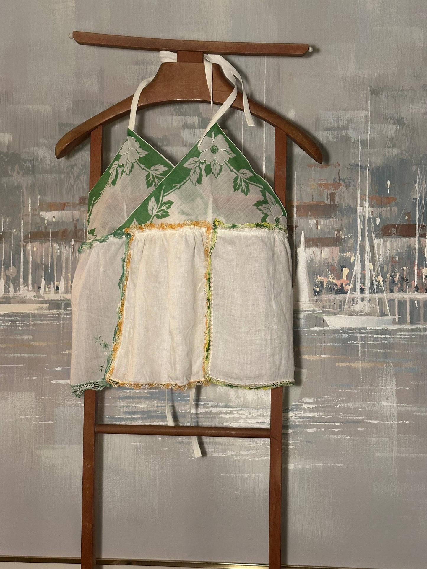 Upcycled Hanky Green Baby Doll Dress