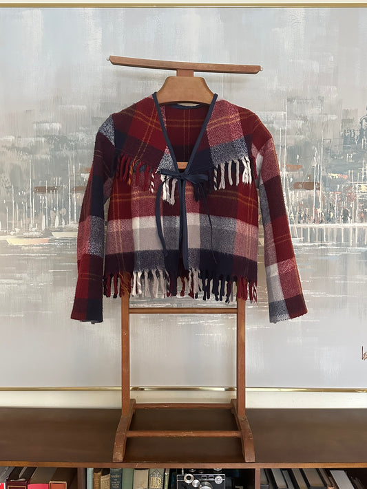 Upcycled Fringe Blanket Jacket
