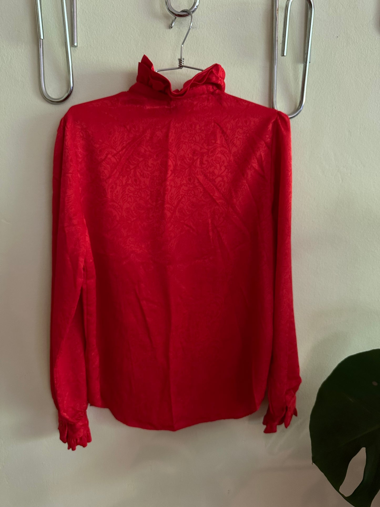 70s/80s Red Billowy Blouse