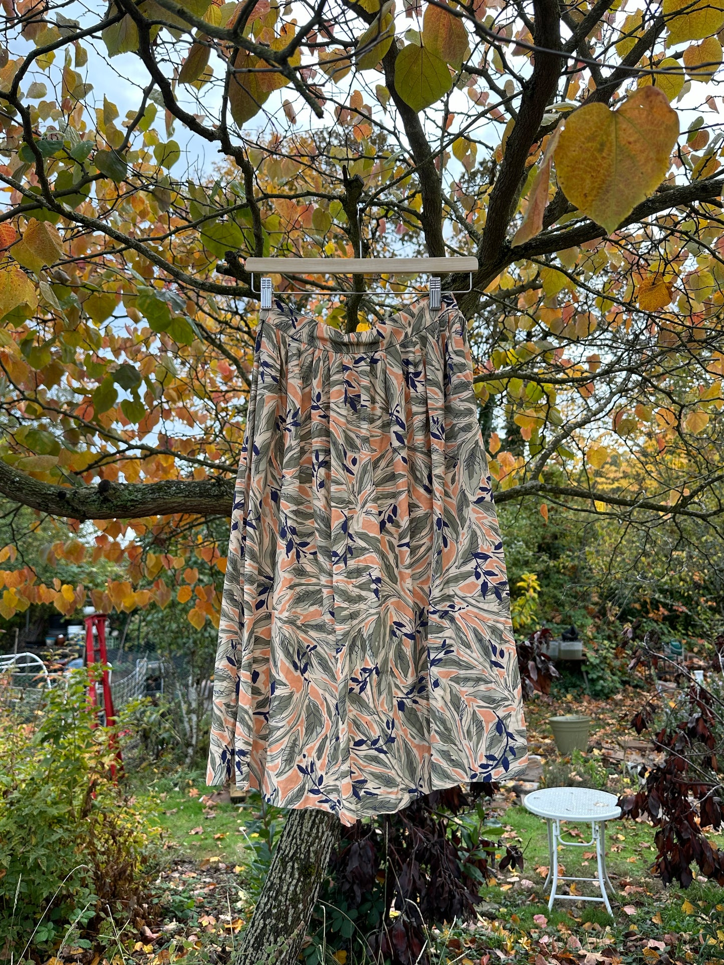 90s Floral Rayon Skirt