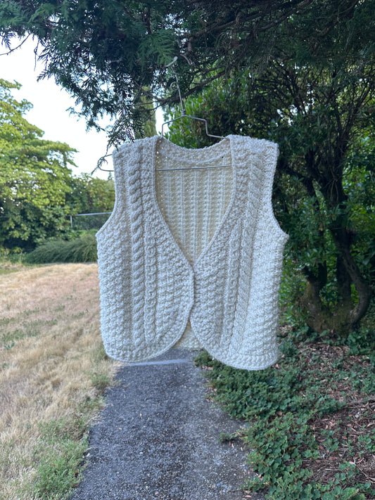 Handmade White Sweater vest