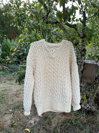 Vintage White Wool Scottish Sweater