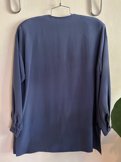 90s Blue Silk Jacket
